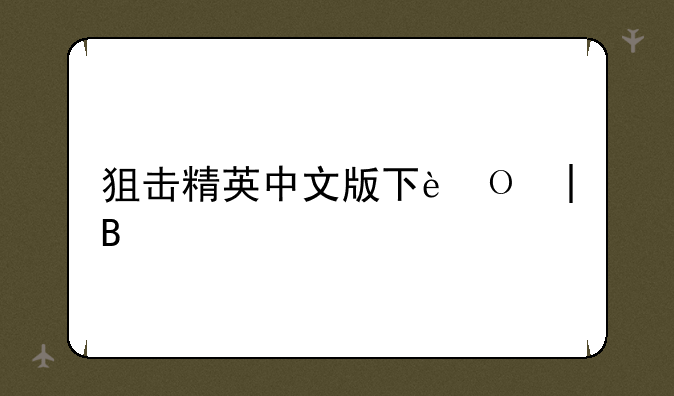 狙击精英中文版下载——狙击精英下载安装